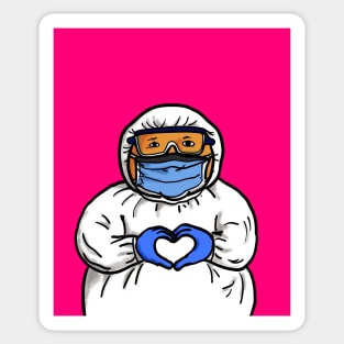 Medical Personal Protective Equipment Hand Heart Sign Sticker